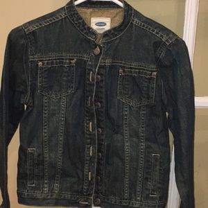 A dark wash denim jacket